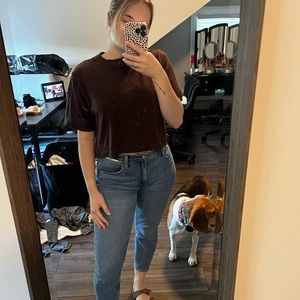 Brown cropped tee